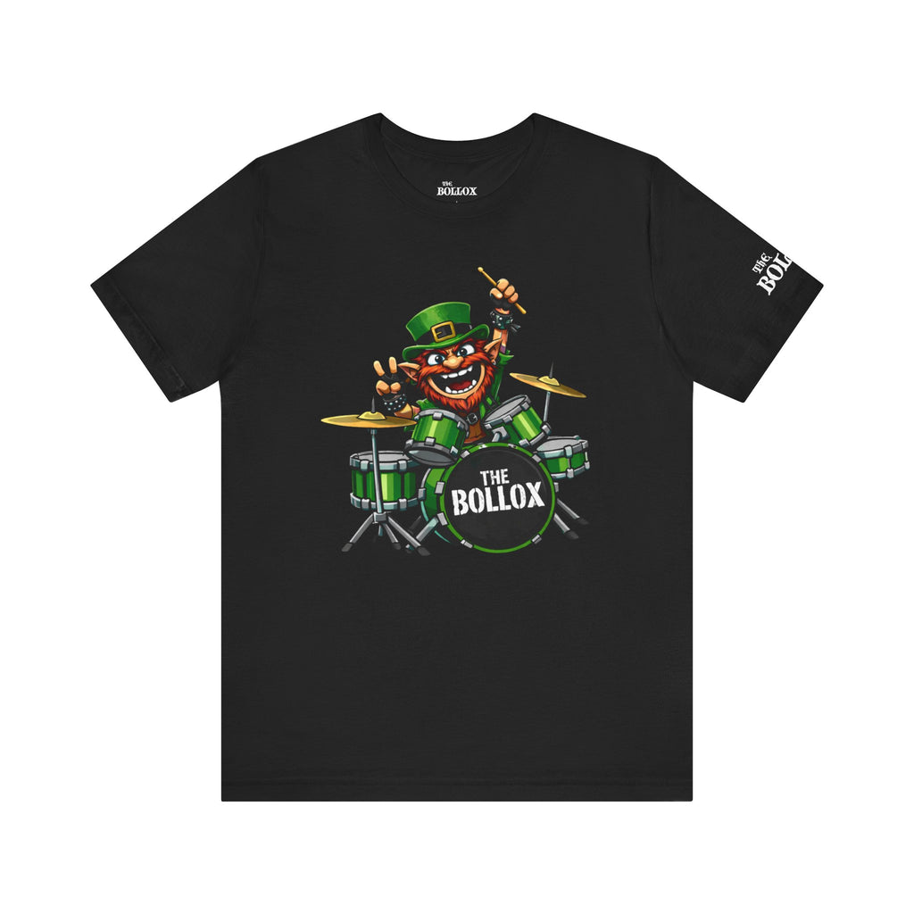 THE BOLLOX – LEPRECHAUN DRUMMER TEE (BLACK)