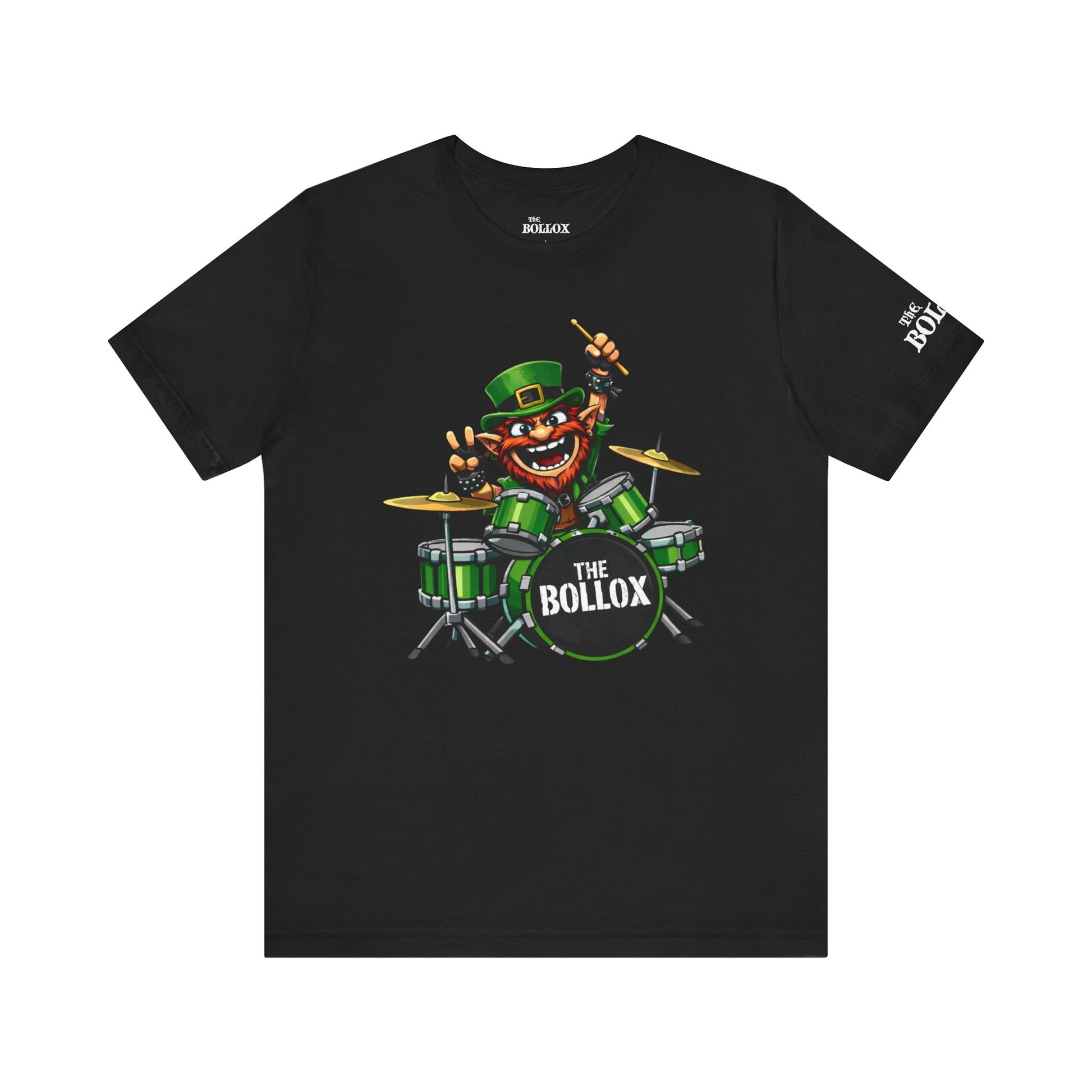 THE BOLLOX – LEPRECHAUN DRUMMER TEE (BLACK)