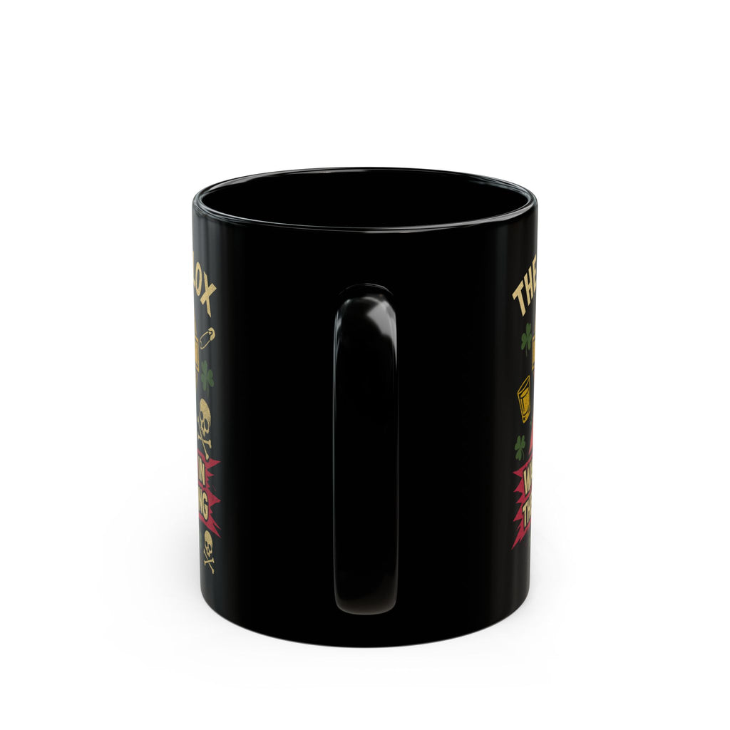 Wake Me in the Morning Black Mug (egg)